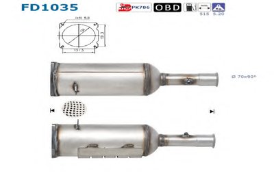 Сажевый / частичный фильтр, система выхлопа ОГ AS купить