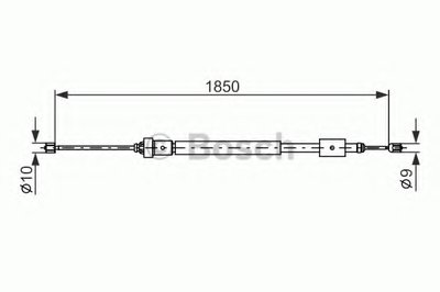 Трос ручника (задний) (R) Citroen Berlingo 96- (1850/1510mm)