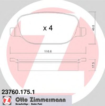 Комплект тормозных колодок, дисковый тормоз ZIMMERMANN купить