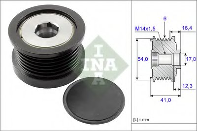 Шкив генератора Ford Fiesta VI/Focus II/Kuga I/Mazda 3/Volvo V50 1.6/2.0D 04-