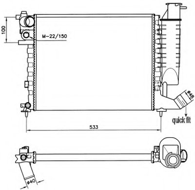 Радиатор охлаждения Citroen Xsara 1.4-1.8i 97-05 (МКПП/-AC)