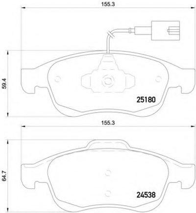 Комплект тормозных колодок, дисковый тормоз BREMBO купить