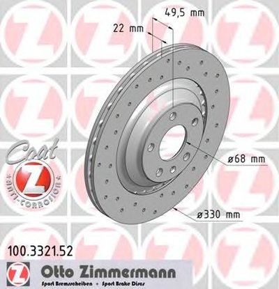 Тормозной диск SPORT BRAKE DISC COAT Z ZIMMERMANN купить