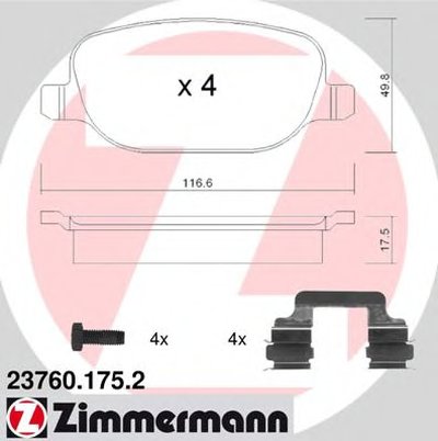 Комплект тормозных колодок, дисковый тормоз ZIMMERMANN купить