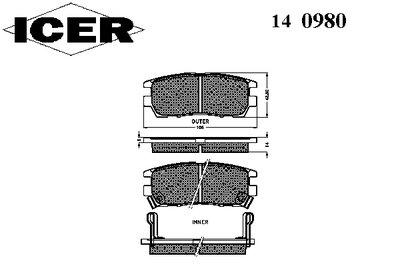 Комплект тормозных колодок, дисковый тормоз ICER Придбати