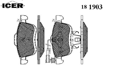 Колодки тормозные (передние) Fiat Doblo 01-/10-/Opel Combo 12- (+датчики)