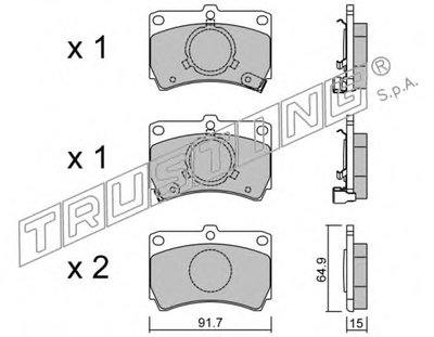 Комплект тормозных колодок, дисковый тормоз TRUSTING купить