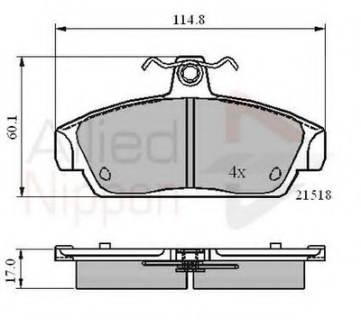 Комплект тормозных колодок, дисковый тормоз ANL Braking COMLINE купить