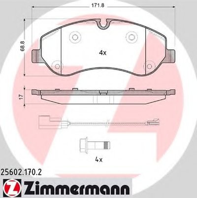 Колодки тормозные (передние) Ford Transit 12- (TRW) (с датчиками)