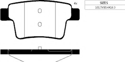 Комплект тормозных колодок, дисковый тормоз Rear brake pads for PEUGEOT/CITROEN GOODWILL купить