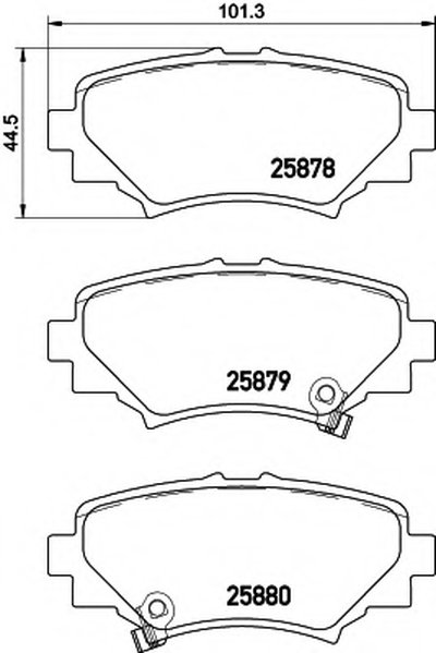Колодки тормозные (задние) Mazda 3 13- (101.5x44.5x13.8)