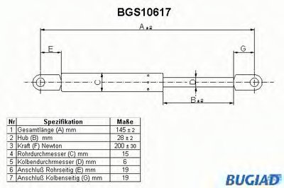 Газовая пружина, регулировка сиденья BUGIAD купить