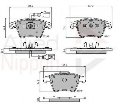 Комплект тормозных колодок, дисковый тормоз ANL Braking COMLINE купить