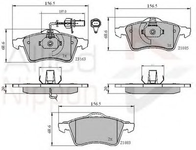 Комплект тормозных колодок, дисковый тормоз ANL Braking COMLINE купить