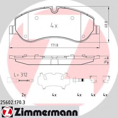 Комплект тормозных колодок, дисковый тормоз ZIMMERMANN купить