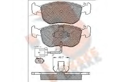 Комплект тормозных колодок, дисковый тормоз R BRAKE купить