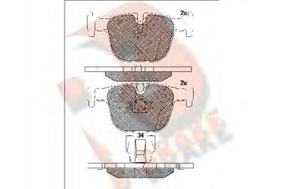 Комплект тормозных колодок, дисковый тормоз R BRAKE купить