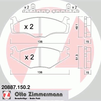 Комплект тормозных колодок, дисковый тормоз ZIMMERMANN купить