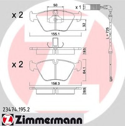 Комплект тормозных колодок, дисковый тормоз ZIMMERMANN купить