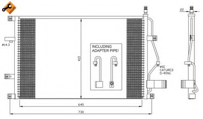 Радиатор кондиционера (с осушителем) Volvo S60/S80/V70/XC70 98-10
