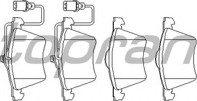 Комплект тормозных колодок, дисковый тормоз TOPRAN купить