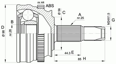 Шарнирный комплект, приводной вал SPIN OPEN PARTS купить