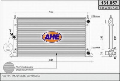 Радиатор, охлаждение двигателя AHE купить