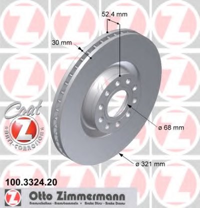 Тормозной диск COAT Z ZIMMERMANN купить