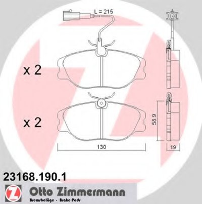 Комплект тормозных колодок, дисковый тормоз ZIMMERMANN купить