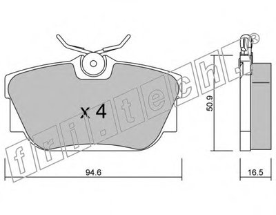Комплект тормозных колодок, дисковый тормоз fri.tech. купить