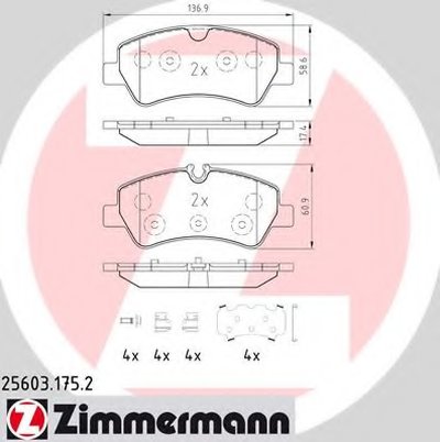 Комплект тормозных колодок, дисковый тормоз ZIMMERMANN купить