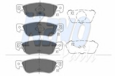 Комплект тормозных колодок, дисковый тормоз KAVO PARTS купить