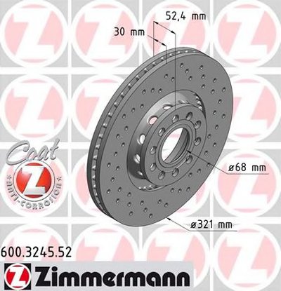 Тормозной диск SPORT BRAKE DISC COAT Z ZIMMERMANN купить