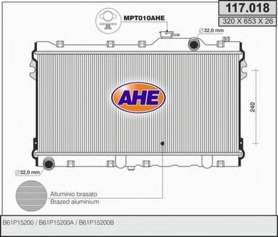 Радиатор, охлаждение двигателя AHE купить