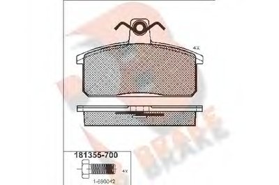 Комплект тормозных колодок, дисковый тормоз R BRAKE купить