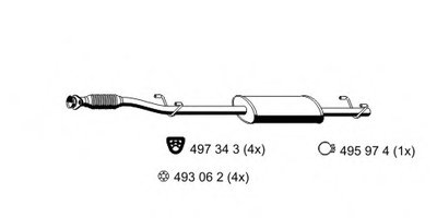 Средний глушитель выхлопных газов ERNST купить