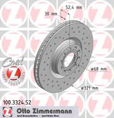 Тормозной диск SPORT BRAKE DISC COAT Z ZIMMERMANN купить