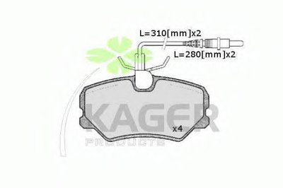 Комплект тормозных колодок, дисковый тормоз KAGER купить