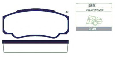 Комплект тормозных колодок, дисковый тормоз Rear brake pads for PEUGEOT/CITROEN/FIAT GOODWILL купить