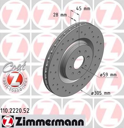 Тормозной диск SPORT BRAKE DISC COAT Z ZIMMERMANN купить