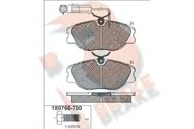 Комплект тормозных колодок, дисковый тормоз R BRAKE купить