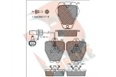 Комплект тормозных колодок, дисковый тормоз R BRAKE купить