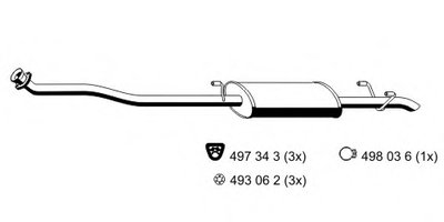 Средний глушитель выхлопных газов ERNST купить