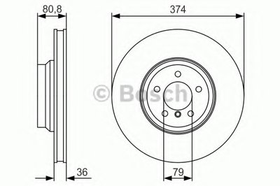 Диск тормозной (передний) BMW 7 (E65/E66/E67) 03-08 (374x36) (с покрытием) (вентилируемый)