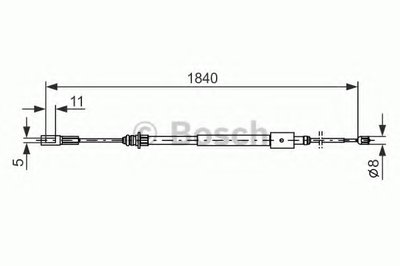 Трос ручника (передний) Citroen C5 II 01- (1840/475mm)
