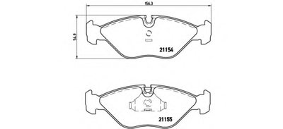 Комплект тормозных колодок, дисковый тормоз BREMBO купить