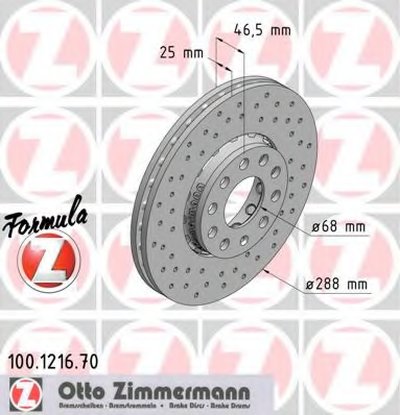 Тормозной диск FORMULA Z BRAKE DISC ZIMMERMANN купить
