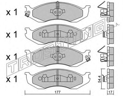 Комплект тормозных колодок, дисковый тормоз TRUSTING купить