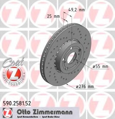 Тормозной диск SPORT BRAKE DISC COAT Z ZIMMERMANN купить