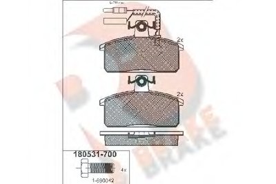 Комплект тормозных колодок, дисковый тормоз R BRAKE купить